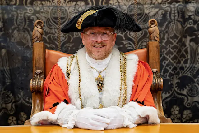Councillor Stephen Holroyd, Lord Mayor of Leeds, in ceremonial robes